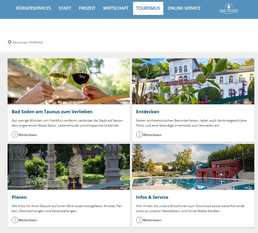 Neue Tourismus Websites