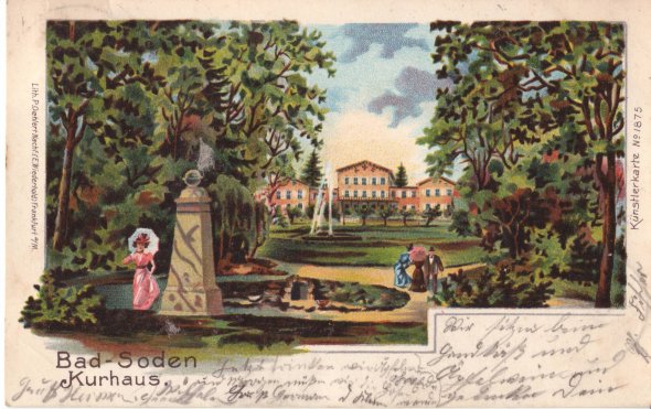 Postkarte Bad Soden Kurhaus Postkarte von dem Bad Sodener Kurhaus aus dem Jahre 1904