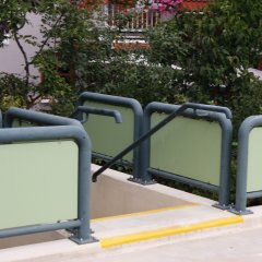 Die Treppe zum Parkdeck in der Enggasse