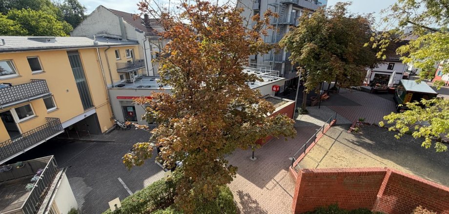 Adlerkarree Blick aus dem Rathaus auf das Adlerkarree