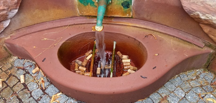 Der Sauerbrunnen ist durch Kronkorken verunreinigt