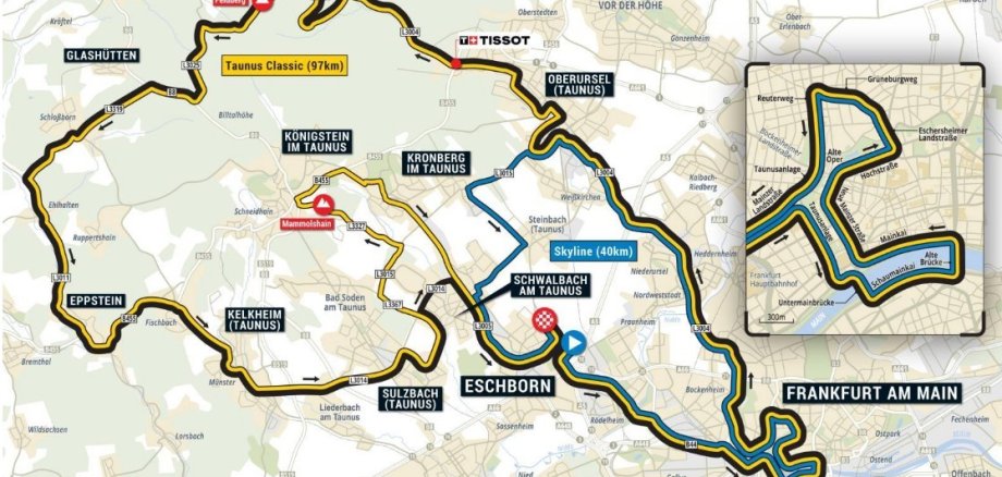 Rennstrecke Radrennen Eschborn-Frankfurt