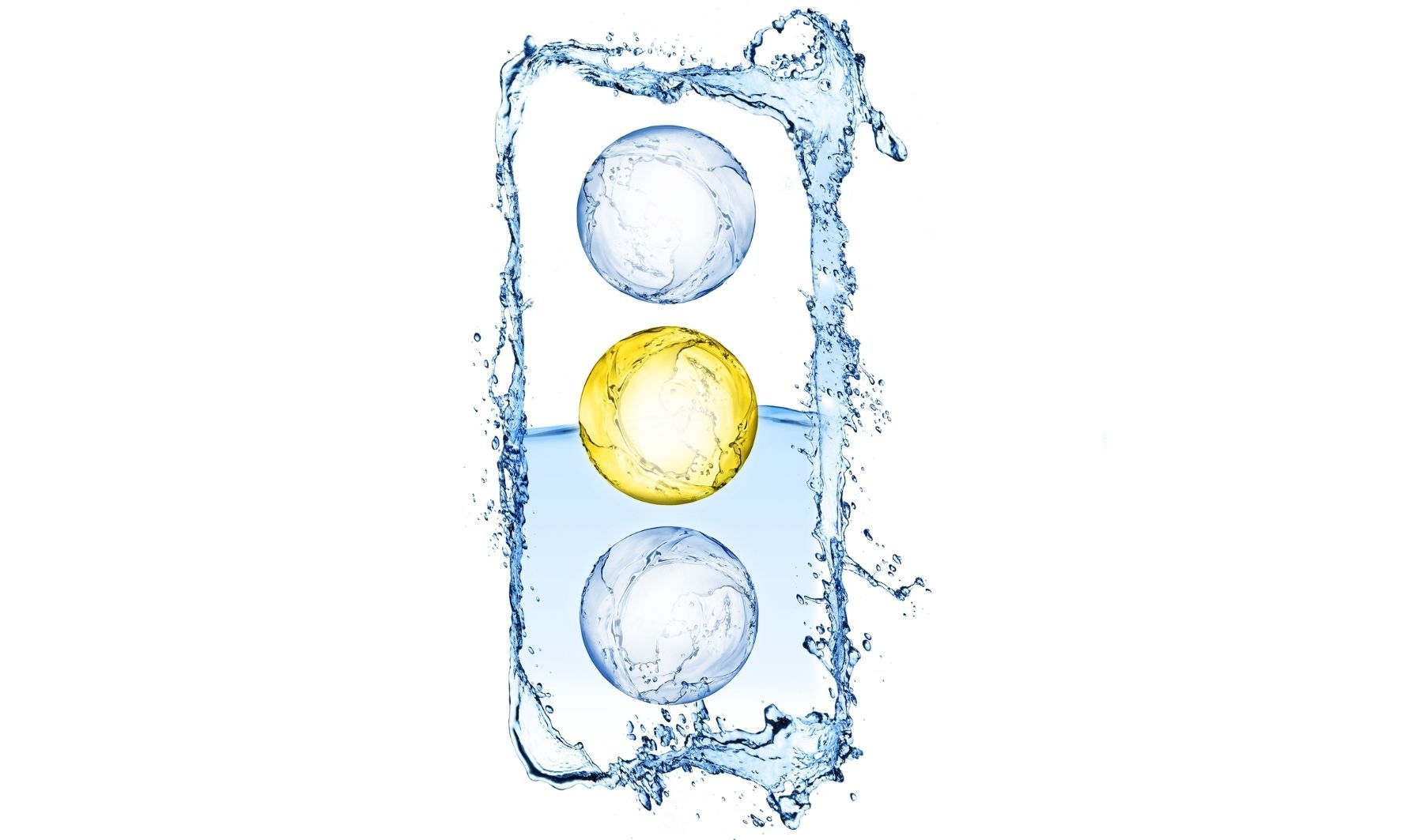 Eine Wasserampel, die gelb leuchtet.